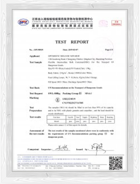 Извештај о тестирању ФИБЦ врећа за расути терет
